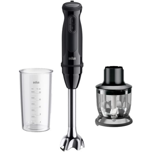 Mixer vertical BRAUN MQ30201M, 0.6l, 900W, 2 trepte viteza, negru