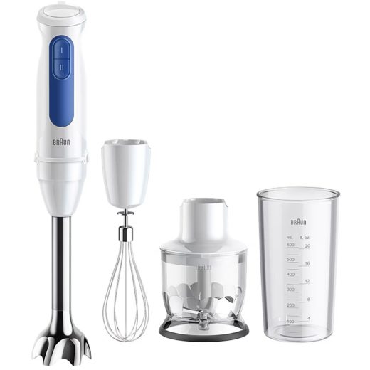 Mixer vertical BRAUN MQ30202M, 0.6l, 900W, 2 trepte viteza, alb-albastru