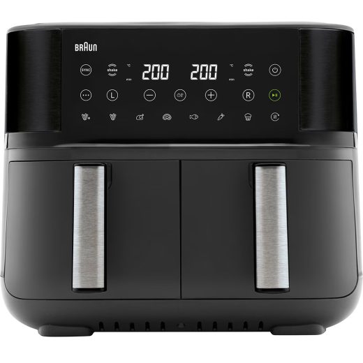 Friteuza cu aer cald dubla BRAUN TwinCook 3 TD3030IBK, 8l, 1.8kg, 2850W, negru-argintiu