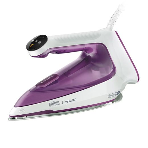 Fier de calcat BRAUN FreeStyle 7 FI7215VI, 2000W, 230g/min, 350ml, talpa EloxalPlus, alb-violet