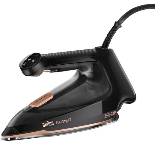Fier de calcat BRAUN FreeStyle 7 FI7276BK, 2000W, 250g/min, 350ml, talpa EloxalPlus, negru