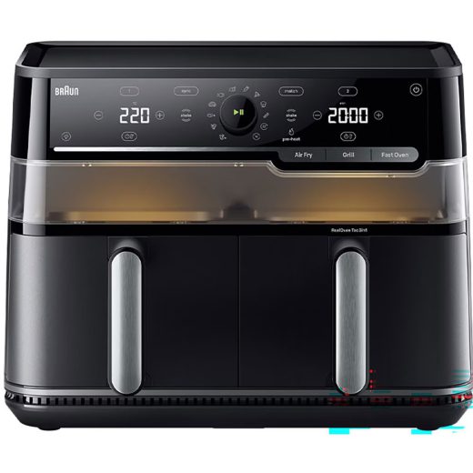 Friteuza cu aer cald dubla BRAUN TwinCook 5 TD5073, 10l, 2.5kg, 2850W, negru-gri inchis