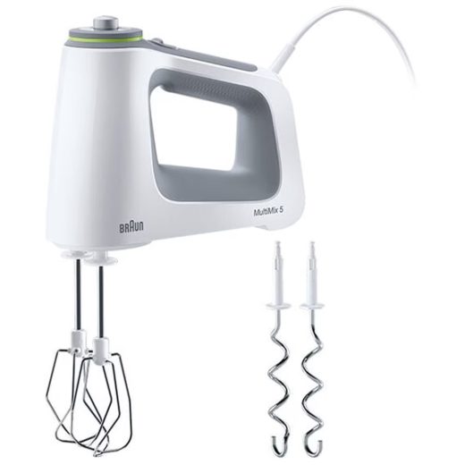 Mixer de mana BRAUN HM5100WH, 750W, 9 trepte viteza, alb-gri