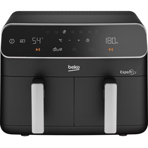 Friteuza cu aer cald dubla BEKO ExpertFry FRL5388B, 2kg, 8.5l, 2400W, negru-argintiu