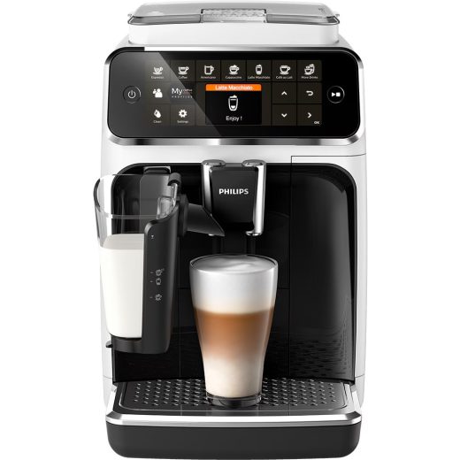 Espressor automat Philips LatteGo Seria 4300 EP4343/50, 1.8l, 1500W, 15 bar, alb-negru