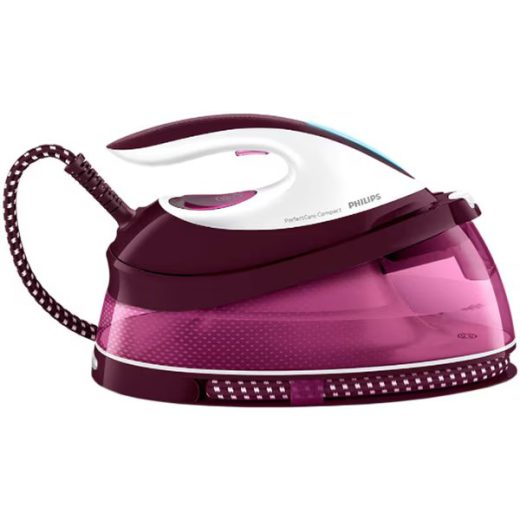 Statie de calcat PHILIPS PerfectCare Compact GC7842/40, 2400W, 400g/min, 1.5l, talpa SteamGlide, alb-roz