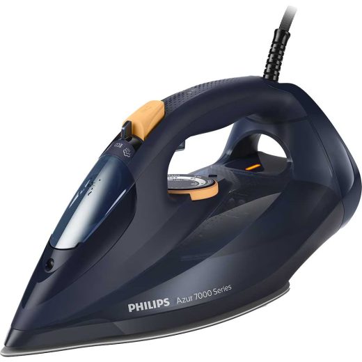 Fier de calcat PHILIPS Seria 7000 DST7060/20, 3000W, 250g/min, 300ml, talpa SteamGlide Elite, bleumarin-galben